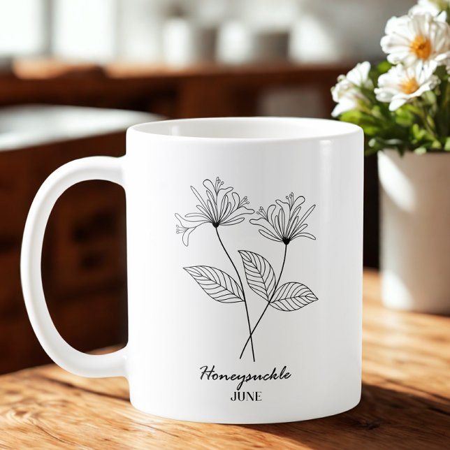 Monogram June Birth Month Blume Kaffeetasse (Von Creator hochgeladen)