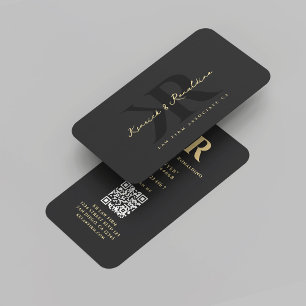 Monogram K Black Gold Visitenkarte