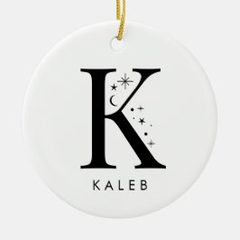 Monogram K Celestie Name Keramik Ornament