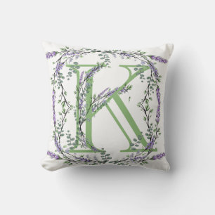 Monogram K Lavendel Eucalyptus Kissen