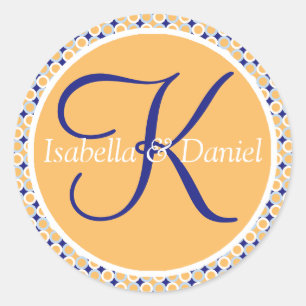 Monogram K Wedding Siegel Stickers