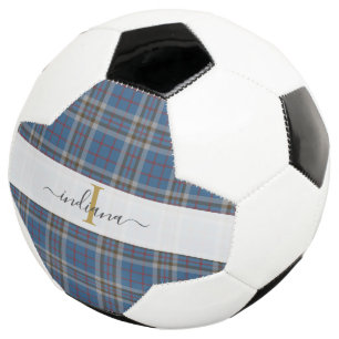 Monogram Kariert Script Typografie Rustic Tartan Fußball