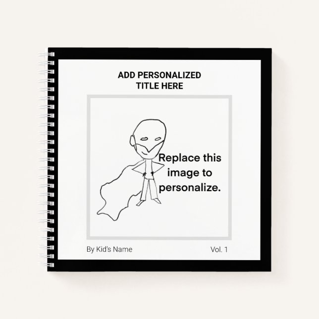 Monogram Kids Art - Moderne Personalisierte Bezeic Notizbuch (Vorderseite)