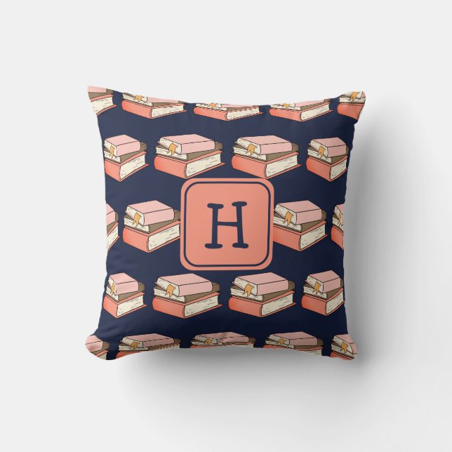Monogram Kids Book Themed Reading Throw Kissen (Vorderseite)