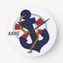 MONOGRAM KINDERZIMMER "Sailor Wall Clock"