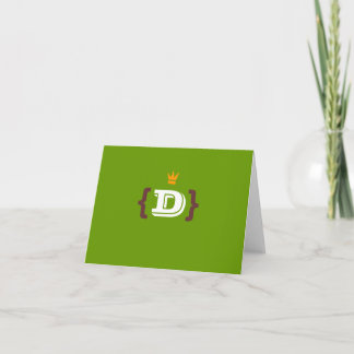 Monogram King "D Notecard"