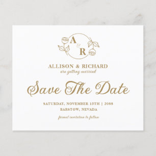 Monogram klassisch elegant, Hochzeit Speichern Sie
