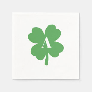 Monogram Kleeblatt Irish Watercolor Textur Serviette