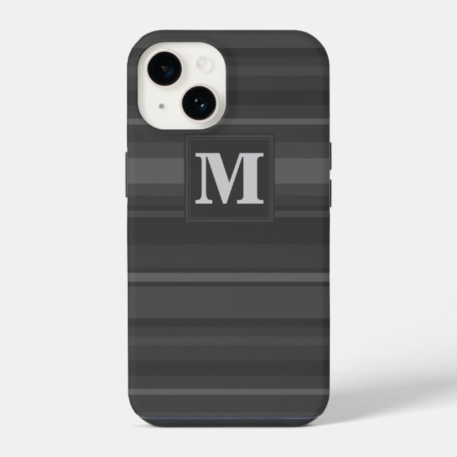 Monogram-Kohle-Streifen iPhone Hülle (Rückseite)