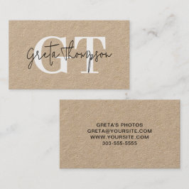 Monogram Kraft Visitenkarte