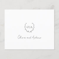 Monogram-Kranz-Hochzeit Dankeschön-Karte
