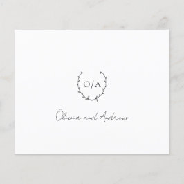 Monogram-Kranz-Hochzeit Dankeschön-Karte