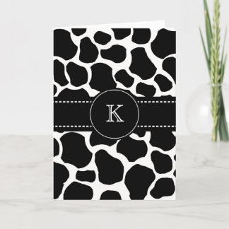 Monogram Kuh Spots Vielen Dank Hinweis Dankeskarte