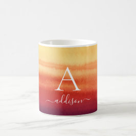 Monogram Kundenspezifische Aquarellkaffee-Tasse Kaffeetasse
