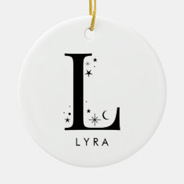 Monogram L Celestie Name Keramik Ornament