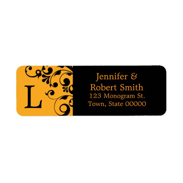 Monogram L Custom Address Labels | Halloween (Vorne)