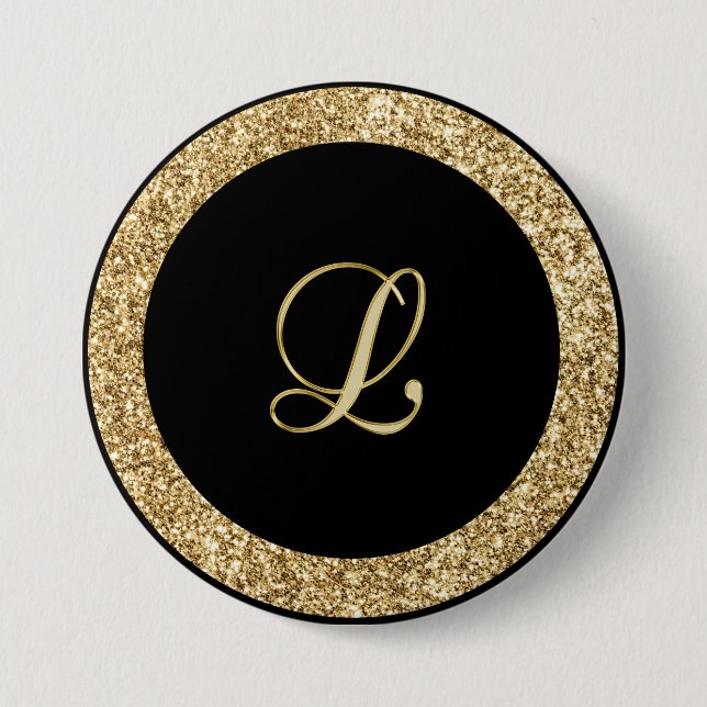 Monogram L Gold-Skript Button (Vorderseite)