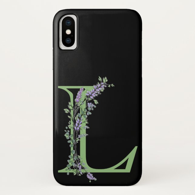 Monogram L Lavender Eucalyptus Case-Mate iPhone Hülle (Rückseite)
