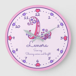 Monogram L Lenora Herzname bedeutet Uhr