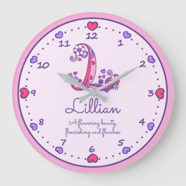 Monogram L Lillian herzen Name bedeutet Uhr