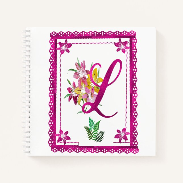 Monogram L: Notebook Notizbuch (Vorderseite)