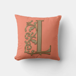 Monogram L Seaside Lmon Family Wedding, Birthday Kissen