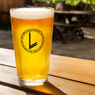 Monogram L - Viking Style - Pint Glass Glas