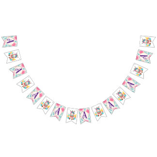 Monogram Lama Baby Kinderzimmer Wandkunst. Wimpelkette
