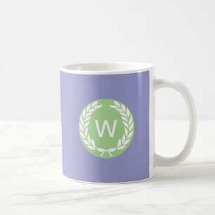 Monogram Laurel Leaf Wreath Tasse