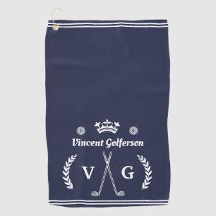 Monogram Laurel Wreath Clubs Crown Individuelle Na Golfhandtuch