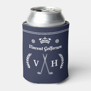 Monogram Laurel Wreath Golf Clubs Kronname Blau Dosenkühler
