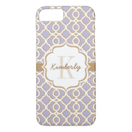 Monogram Lavendel und Gold Quatrefolie Case-Mate iPhone Hülle