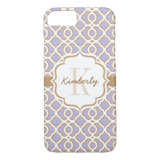 Monogram Lavendel und Gold Quatrefolie Case-Mate iPhone Hülle