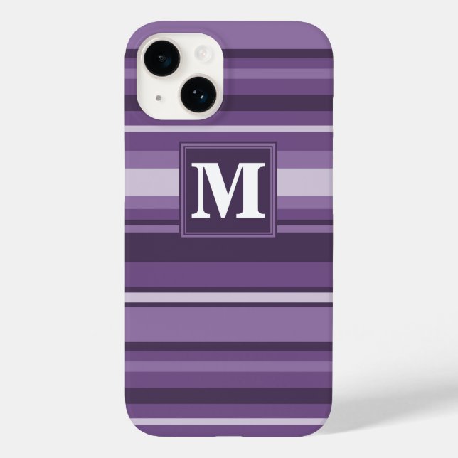 Monogram Lavendelstreifen Case-Mate iPhone Hülle (Rückseite)