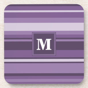 Monogram Lavendelstreifen Getränkeuntersetzer
