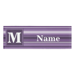 Monogram Lavendelstreifen Namenschild