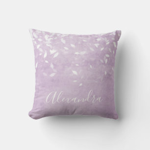 Monogram Lavender Lila Confetti Name Kissen