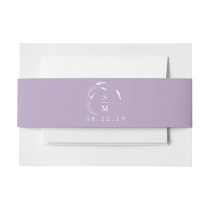 Monogram Lavender Wedding Einladungsbanderole