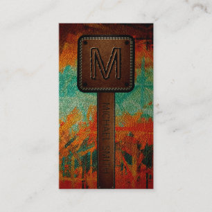 Monogram Leather Look Visitenkarte