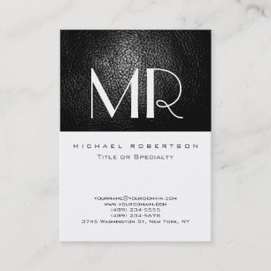 Monogram Leather White Parisian Business Card Visitenkarte