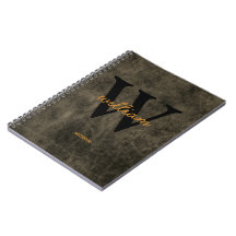 Monogram Leder schwarze Gold Skript Name chic