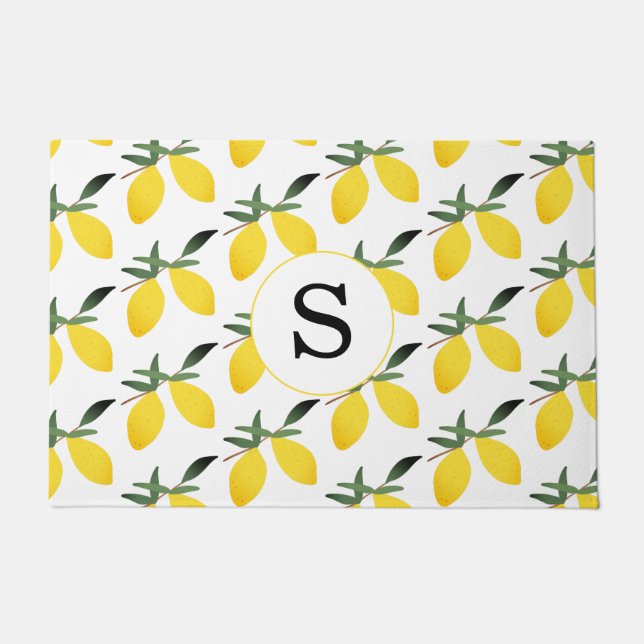 Monogram Lemon Citrus Doormat Fußmatte (Vorderseite)