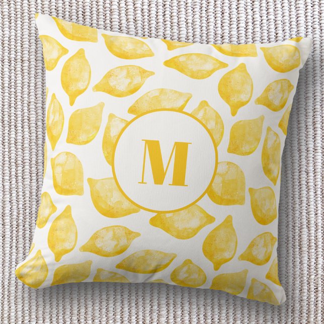 Monogram Lemon Muster Kissen (Von Creator hochgeladen)