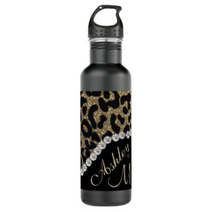 Monogram Leopard Diamon Glitzer Stainless Steel Wa Edelstahlflasche