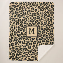 Monogram Leopard Print Initial Elegant Animal