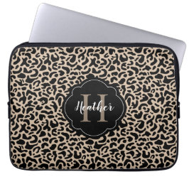 Monogram Leopard Print Laptopschutzhülle