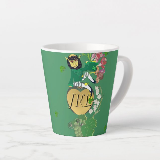 Monogram Leprechaun Floral Milchtasse (Rechte Ecke)