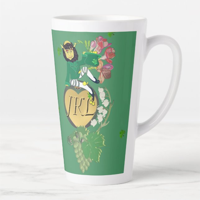 Monogram Leprechaun Floral Milchtasse (Rechts)