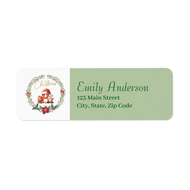 Monogram Letter A Christmas Wreath w/Santa Claus (Vorne)