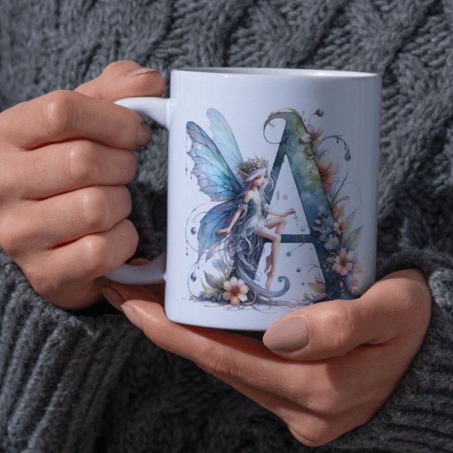 Monogram Letter A Fairy Kaffeetasse (Von Creator hochgeladen)